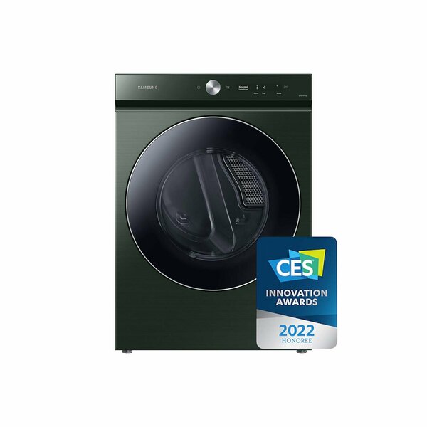 Almo Bespoke 7.6cu. ft. Ultra Capacity AI Electric Dryer with Super Speed and Smart Dial in Forest Green DVE53BB8900GA3